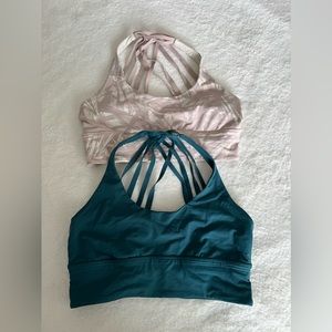 LULULEMON STRAPPY BACK LONG LINE SPORTS BRAS SIZE 8 BUNDLE